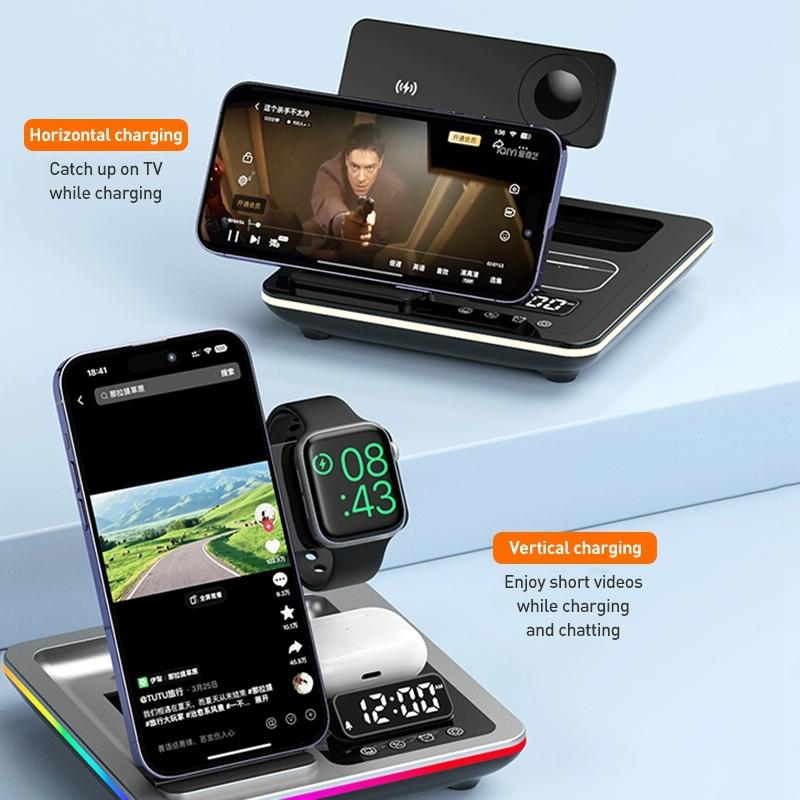 15W 5 In 1 Foldable Wireless Charger Stand - Silver Tristar Online