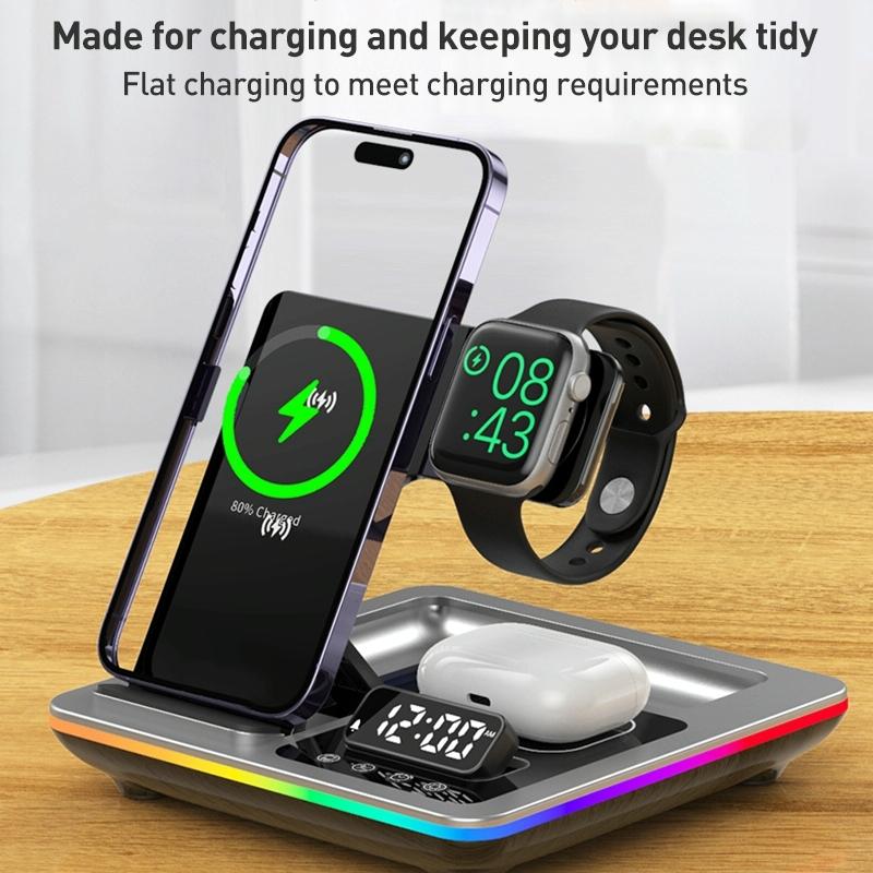 15W 5 In 1 Foldable Wireless Charger Stand - Silver Tristar Online