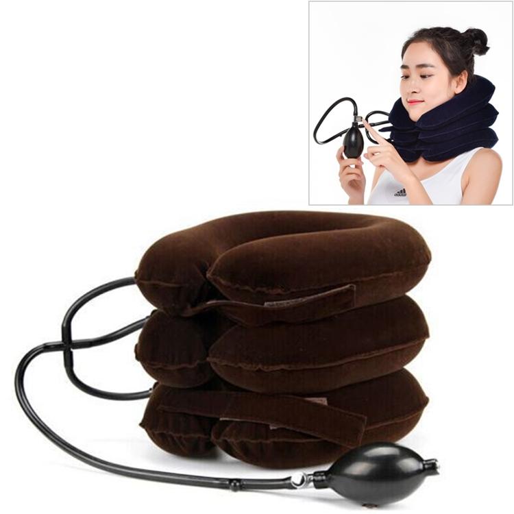 Full Cashmere Cervical Traction Instrument Neck Massage & Support - Coffee Tristar Online