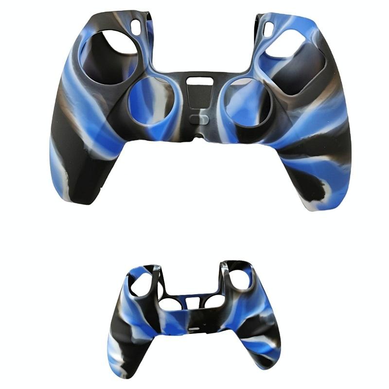 2-pack Non-slip Silicone Handle Covers for Ps5 Controllers - Black White Blue Tristar Online