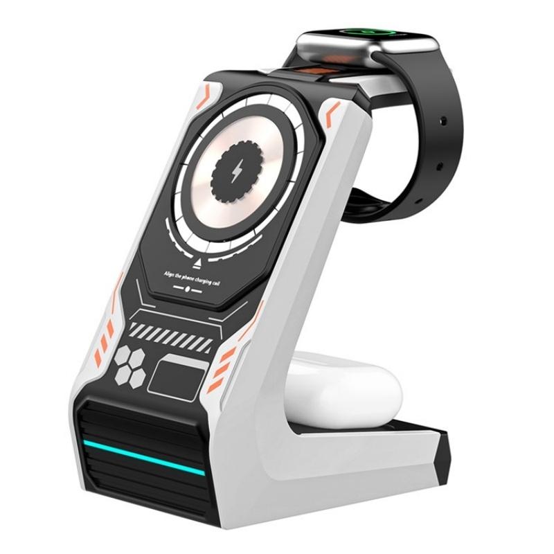 3 In 1 Wireless Charger For Mobile Phone And Earphones - Orange Tristar Online