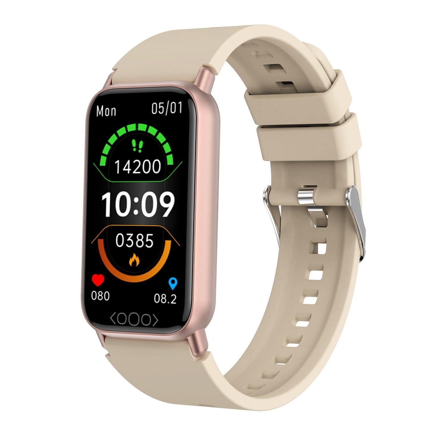 Smart Health Monitoring Watch With Colour Screen - Beige Tristar Online