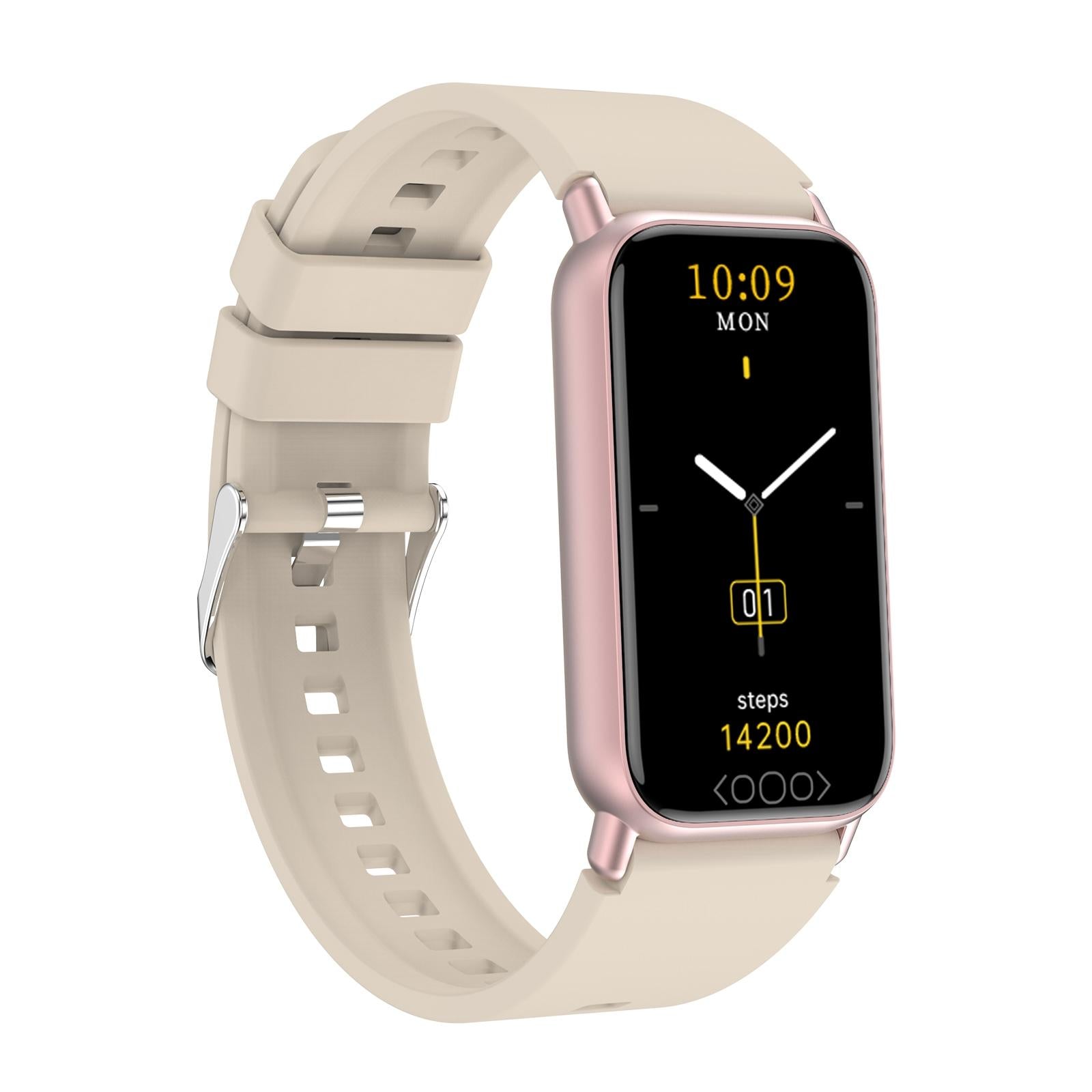 Smart Health Monitoring Watch With Colour Screen - Beige Tristar Online