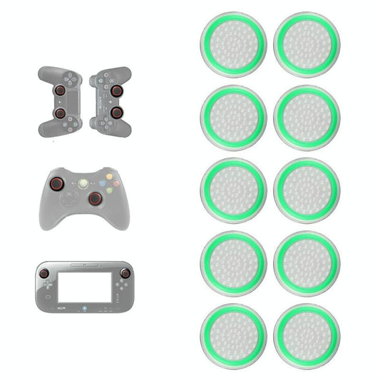 10-piece Luminous Gamepad Button Caps for Ps5 / Ps4 / Ps3 / Xbox one / 360 / Pro / Series x / s - Transparent Light Green Tristar Online