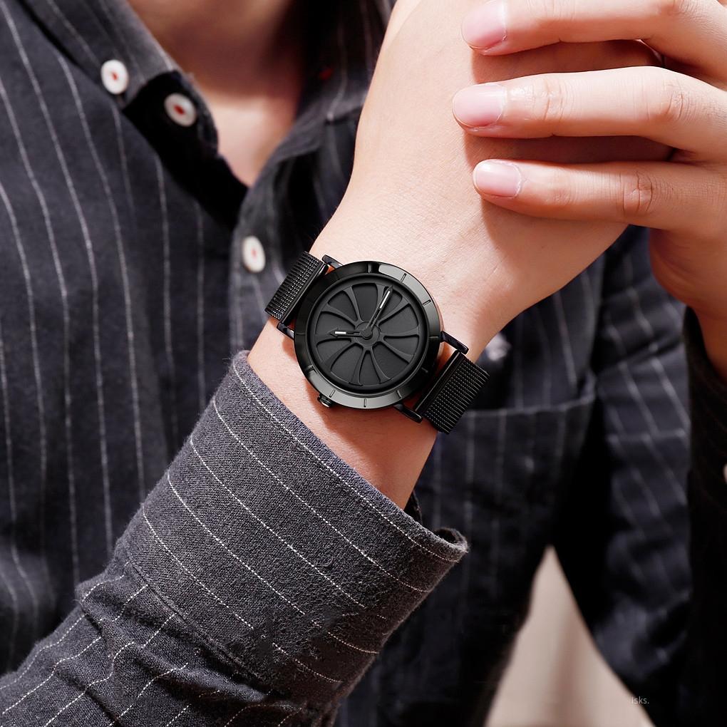 Stylish Skeleton Dial Waterproof Men Watch with Mesh Strap - White Tristar Online