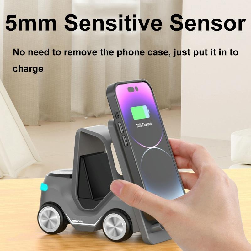 15W 3 In 1 Forklift Wireless Charger With Led Light - Yellow Tristar Online