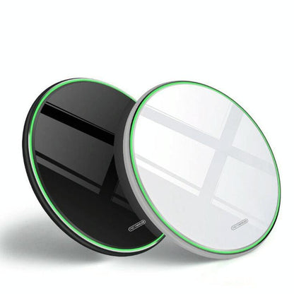 15W Round Wireless Charger Fast Charge - Mirror Black Tristar Online