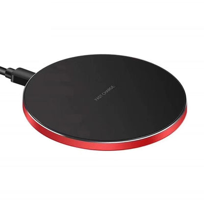 15W Round Wireless Charger Fast Charge - Mirror Black Tristar Online