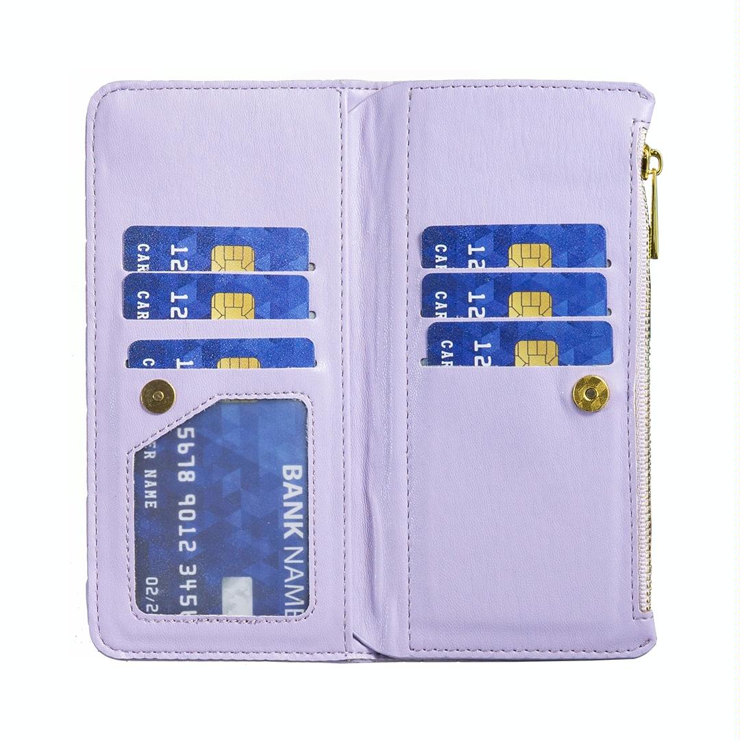 For Samsung Galaxy Z Fold4 5G Leather Zip Wallet - Diamond Lattice Design - White Tristar Online