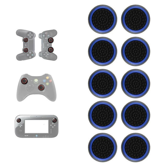 10-piece Luminous Gamepad Button Caps for Ps5 / Ps4 / Ps3 / Xbox one / 360 / Pro / Series x / s - Black Light Blue Tristar Online