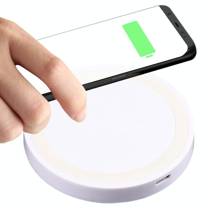Universal 5W Round Wireless Charger - White + Red Tristar Online
