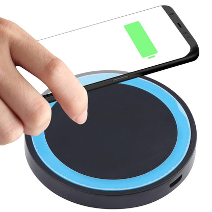 Universal 5W Round Wireless Charger - Black + Orange Tristar Online