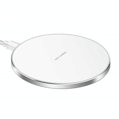 15W Round Wireless Charger Fast Charge - Mirror White Tristar Online