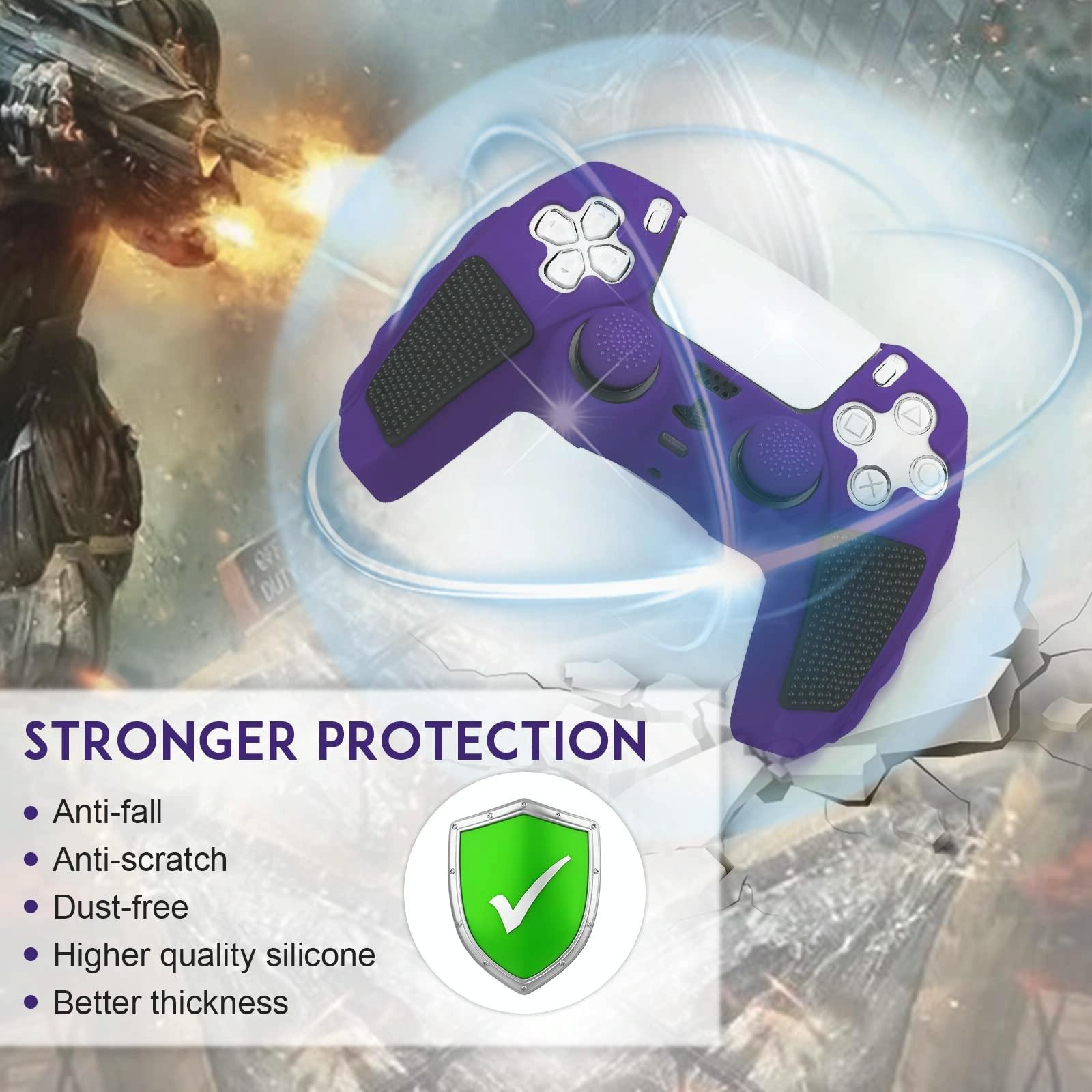 Silicone Gamepad Cover for Sony Ps5 - no Rocker Caps - Purple Black Tristar Online