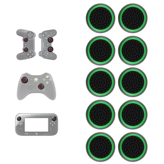 10-piece Luminous Gamepad Button Caps for Ps5 / Ps4 / Ps3 / Xbox one / 360 / Pro / Series x / s - Black Green Circle Tristar Online