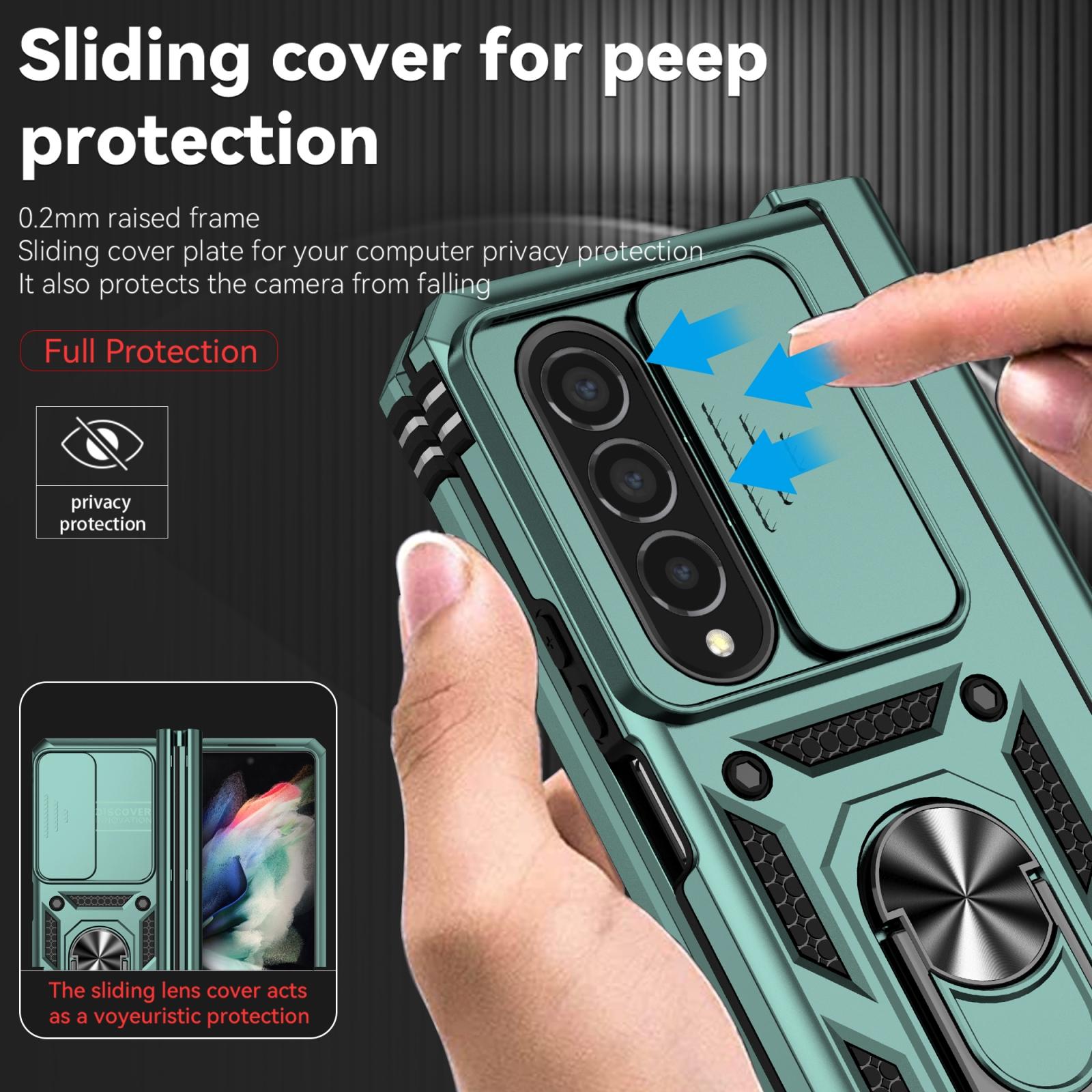 For Samsung Galaxy Z Fold4 5G Secure Sliding Case - Dark Green Tristar Online