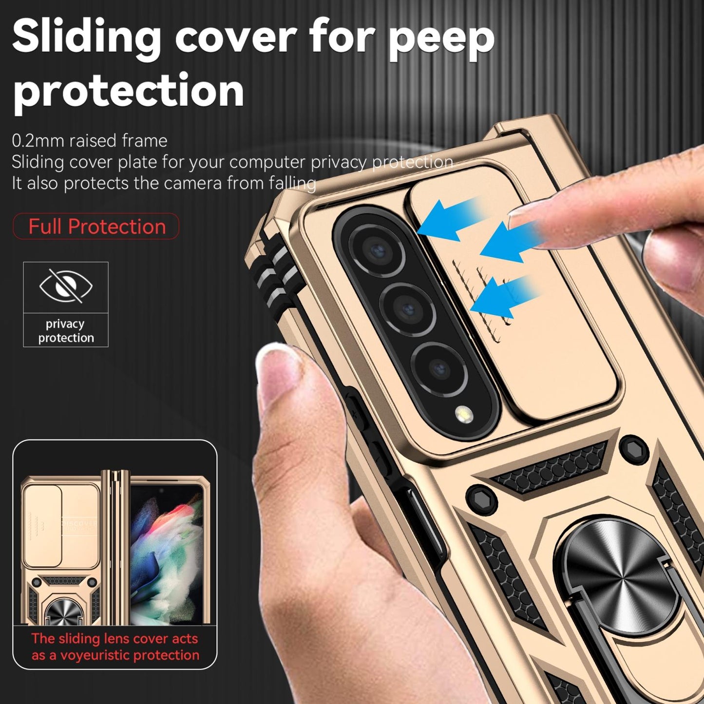 For Samsung Galaxy Z Fold4 5G Secure Sliding Case - Dark Green Tristar Online