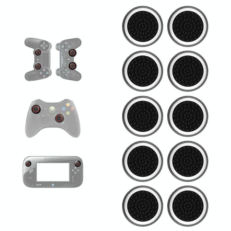10-piece Luminous Gamepad Button Caps for Ps5 / Ps4 / Ps3 / Xbox one / 360 / Pro / Series x / s - Black White Circle Tristar Online