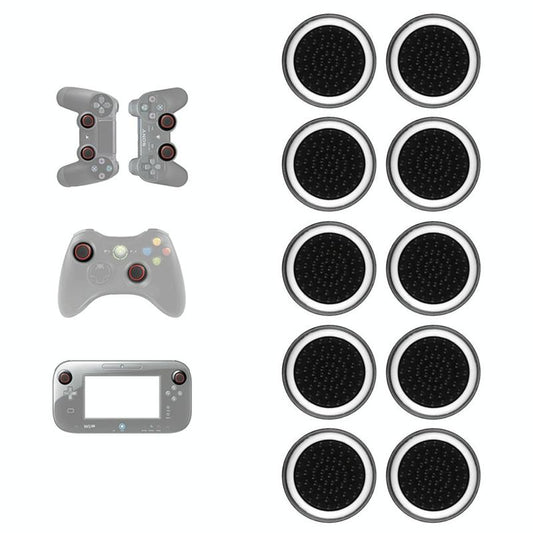 10-piece Luminous Gamepad Button Caps for Ps5 / Ps4 / Ps3 / Xbox one / 360 / Pro / Series x / s - Black White Circle Tristar Online