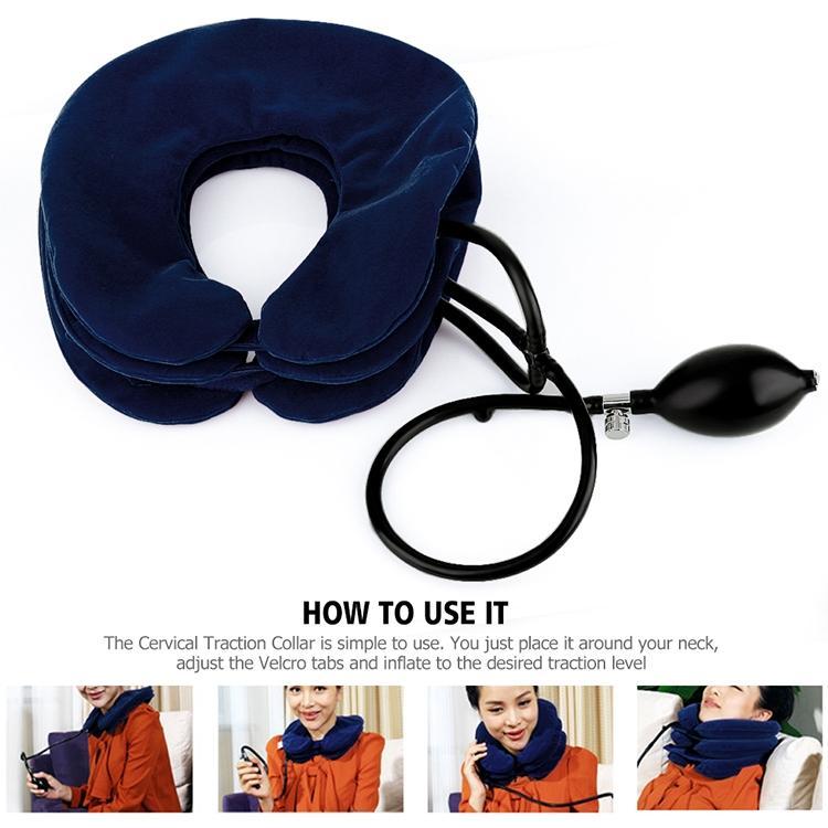 Full Cashmere Cervical Traction Instrument Neck Massage & Support - Blue Tristar Online