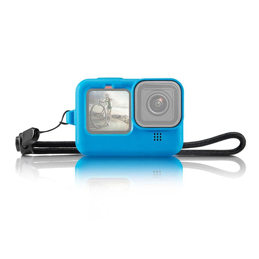 Silicone Case with Wrist Strap and Lens Cover for Gopro Hero 9-12 - Blue Tristar Online