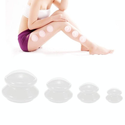 4-Piece Silicone Cupping Therapy Set For Body Massage - Blue Tristar Online