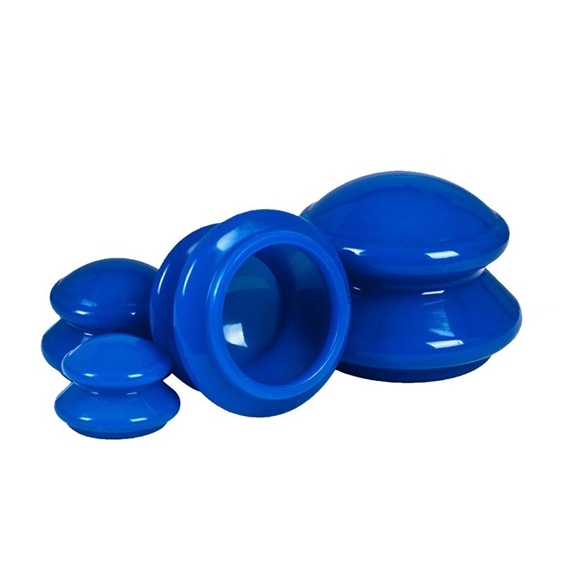 4-Piece Silicone Cupping Therapy Set For Body Massage - Blue Tristar Online