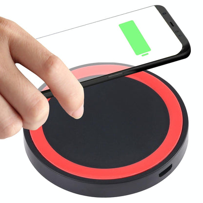 Universal 5W Round Wireless Charger - Black + Blue Tristar Online