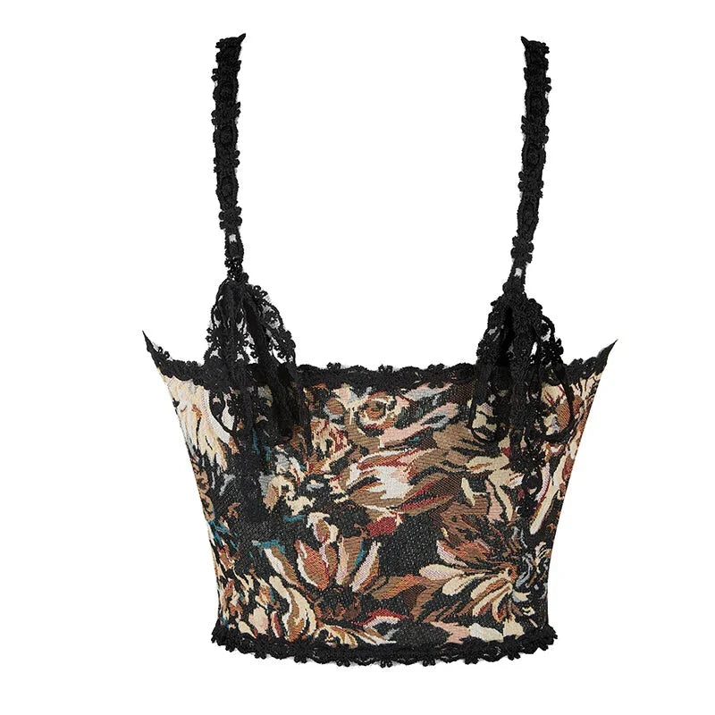 Brown Steampunk Vest Tank Top With Lace And Strap Plus Size S-6Xl - 5Xl Tristar Online