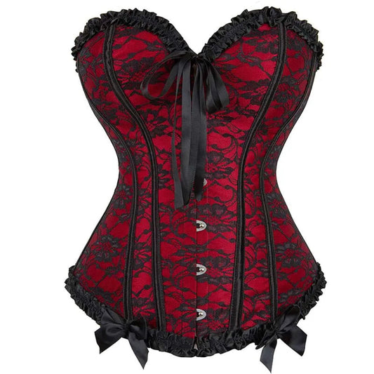 Plus Size Fishbone Corset Lace Up Boned Pleated Vintage Shapewear For Women - Xxxl Tristar Online