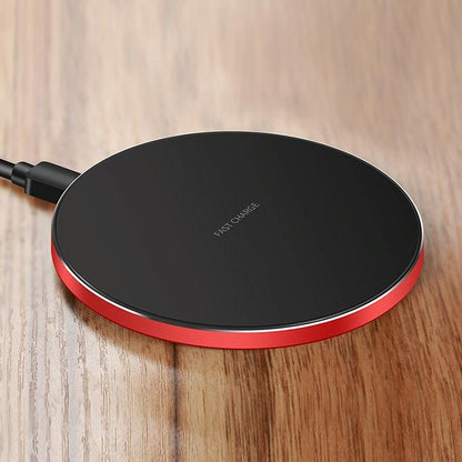 Ultra Thin Wireless Fast Charging Pad - Black Red Tristar Online