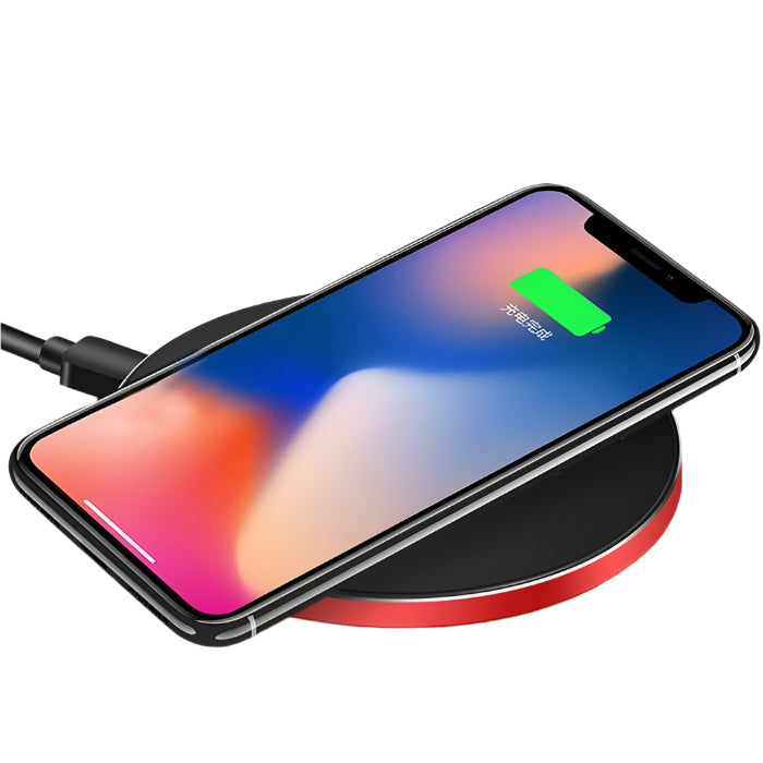 Ultra Thin Wireless Fast Charging Pad - Black Red Tristar Online