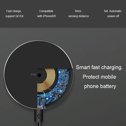 Ultra Thin Wireless Fast Charging Pad - Silver Tristar Online
