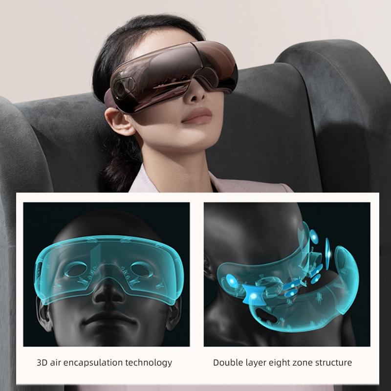 Smart Eye Massager With Hot Compress Air Pressure & Vibration - Light Smoke Tristar Online