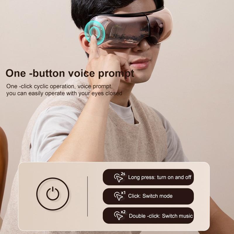Smart Eye Massager With Hot Compress Air Pressure & Vibration - Light Smoke Tristar Online