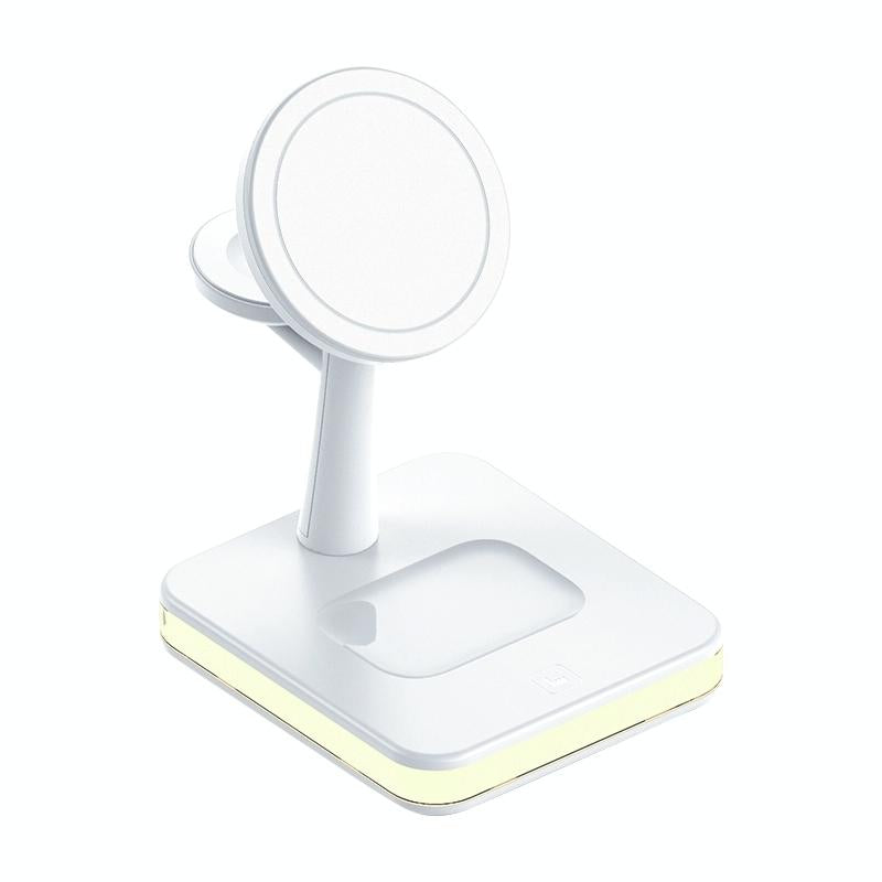 15W Wireless Fast Charger With 360° Rotating Holder - White Tristar Online