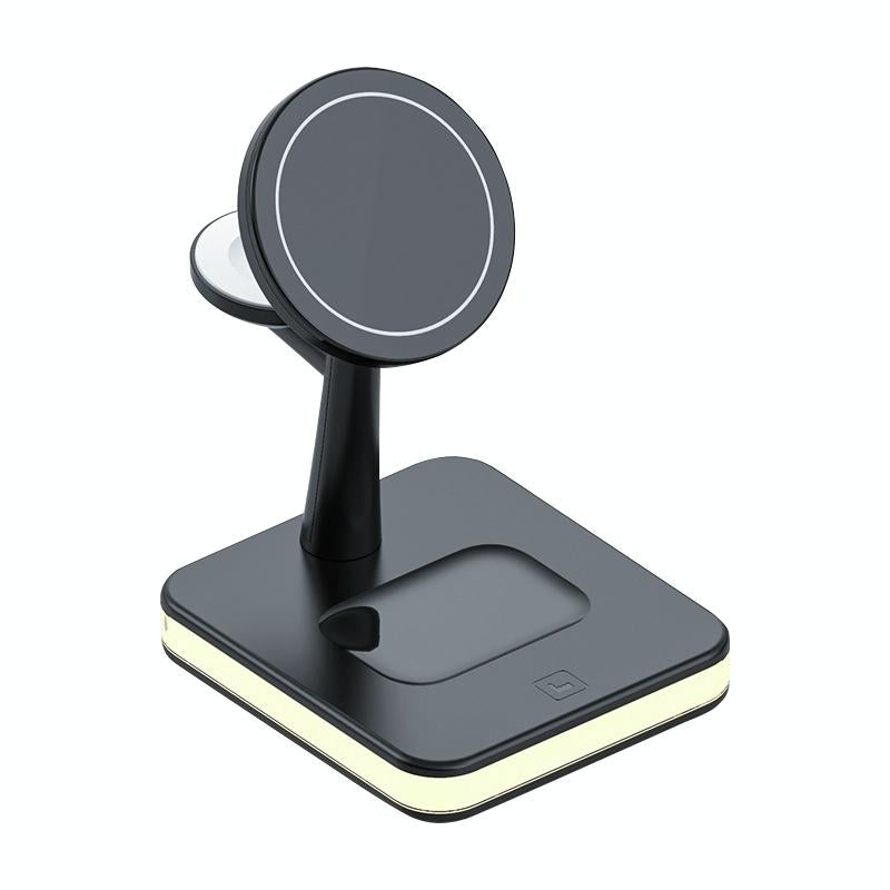 15W Wireless Fast Charger With 360° Rotating Holder - White Tristar Online