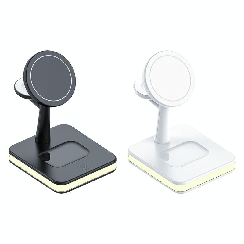 15W Wireless Fast Charger With 360° Rotating Holder - White Tristar Online