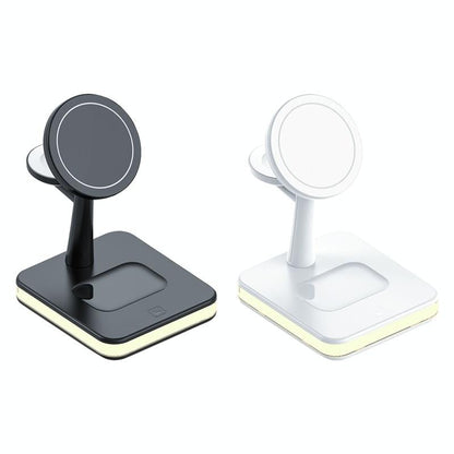 15W Wireless Fast Charger With 360° Rotating Holder - White Tristar Online