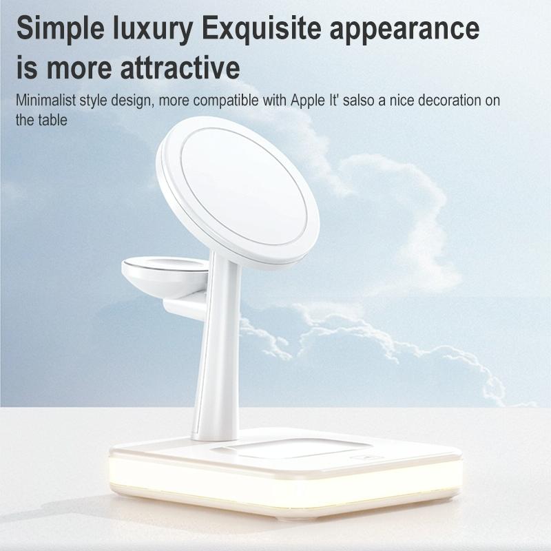 15W Wireless Fast Charger With 360° Rotating Holder - White Tristar Online
