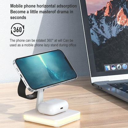 15W Wireless Fast Charger With 360° Rotating Holder - White Tristar Online