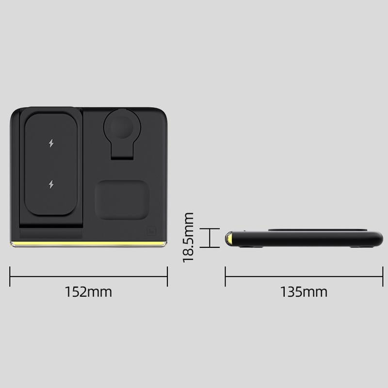 Foldable 15W Magnetic Wireless Charger With Ambient Light - White Tristar Online