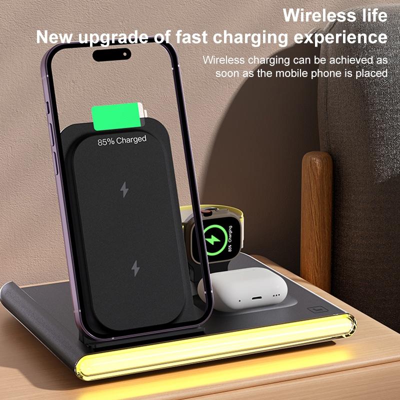 Foldable 15W Magnetic Wireless Charger With Ambient Light - White Tristar Online