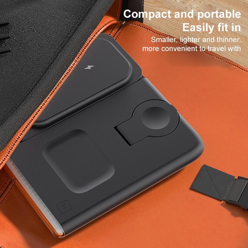 Foldable 15W Magnetic Wireless Charger With Ambient Light - White Tristar Online