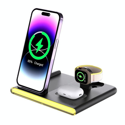 Foldable 15W Magnetic Wireless Charger With Ambient Light - White Tristar Online