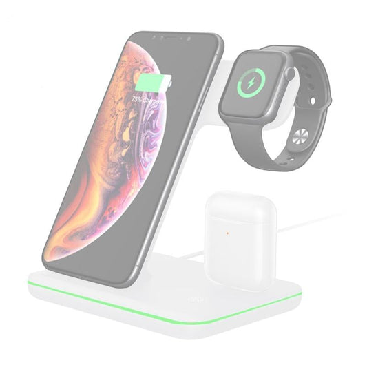 3 In 1 Magnetic Wireless Charger With Touch Ring Light - White Tristar Online