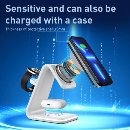 3 In 1 Magnetic Wireless Vertical Charger - White Tristar Online