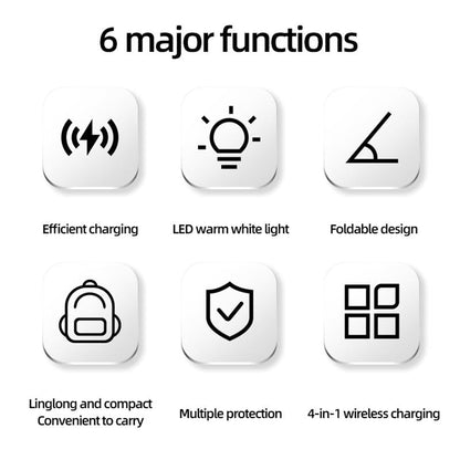 15W 4 In 1 Foldable Magnetic Wireless Charger - White Tristar Online