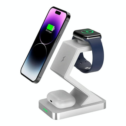 15W 3 In 1 Magnetic Wireless Charger For Iphone Watch Airpods - White Tristar Online