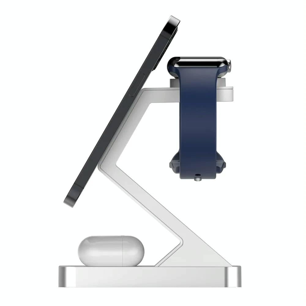 15W 3 In 1 Magnetic Wireless Charger For Iphone Watch Airpods - White Tristar Online